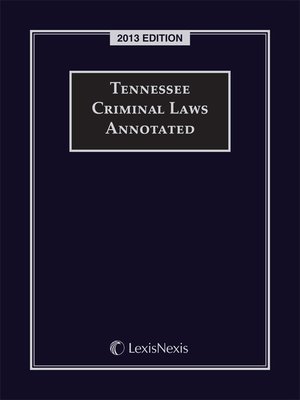 cover image of Tennessee Criminal Laws Annotated